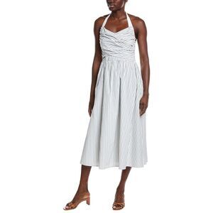 Gracia Womens  Stripped Self-Tie Dress, White